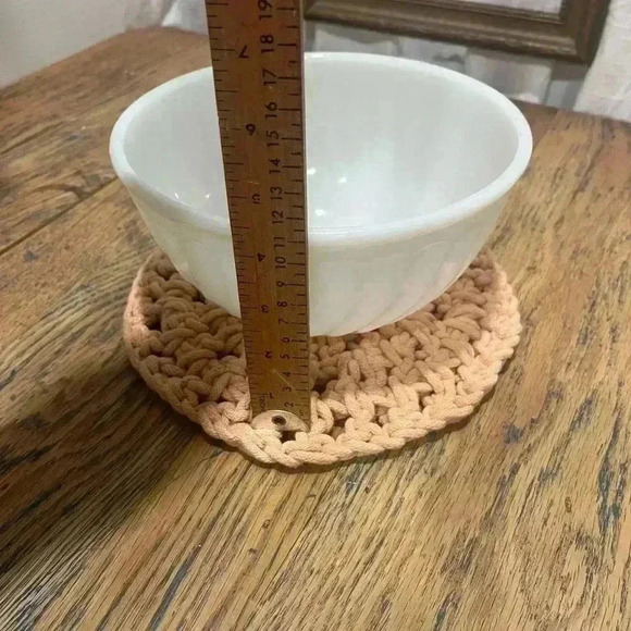 Vintage Fire King  Oven Ware Small 14 Mixing Bowl White Swirl - Picture 6 of 6